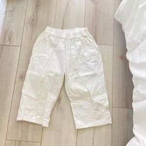 white linen pants